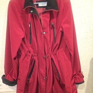 Liz Claiborne Red Utility Jacket with Black Accents.